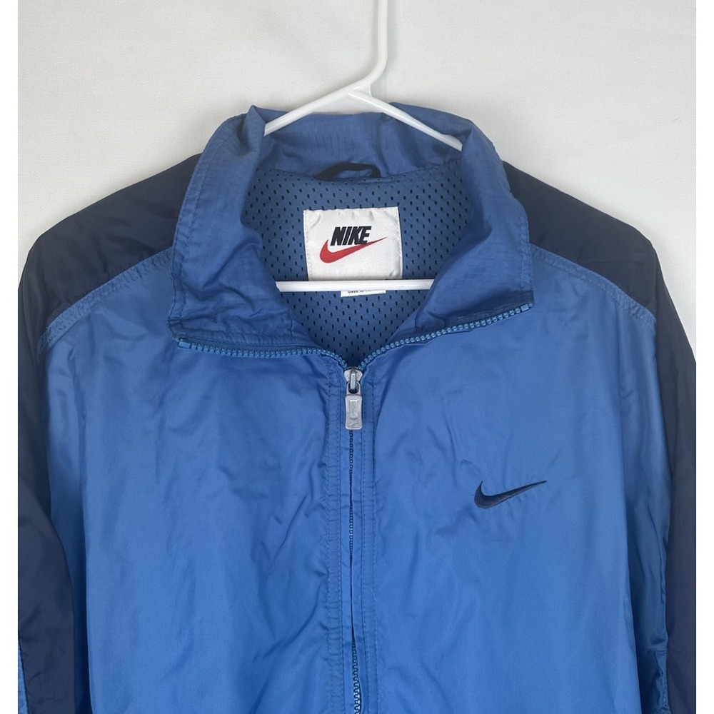 VTG Nike Jacket Mens‎ Large Blue Windbreaker Full Zip Swoosh Lightweight Y2K 90s